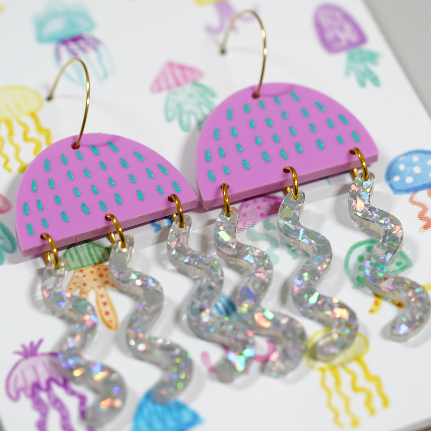 Jellyfish earrings Kuppi and Bear made in Melbourne Australia