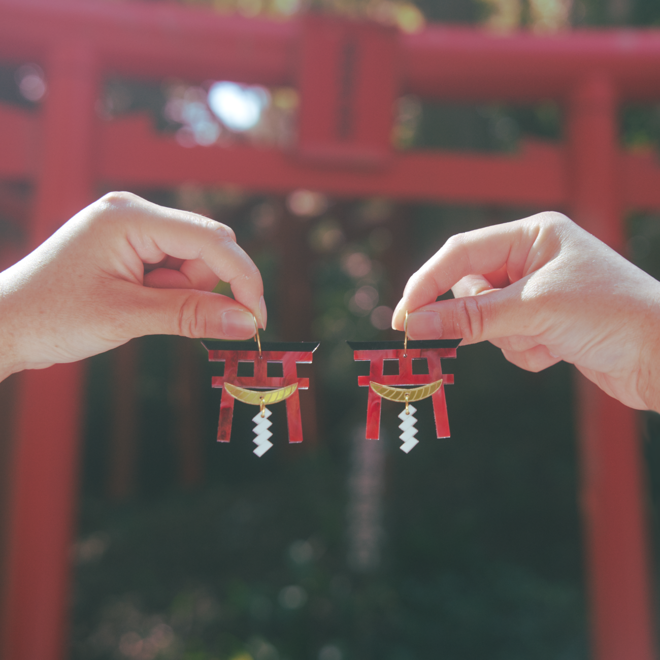 Handmade Torii Gate Earrings – Melbourne Crafted Acrylic Jewellery