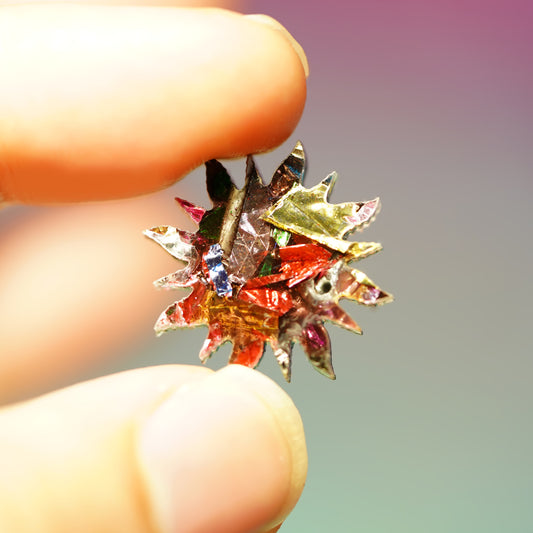 Chunky glitter sun-shaped acrylic earrings with gold-plated studs, handmade in Melbourne