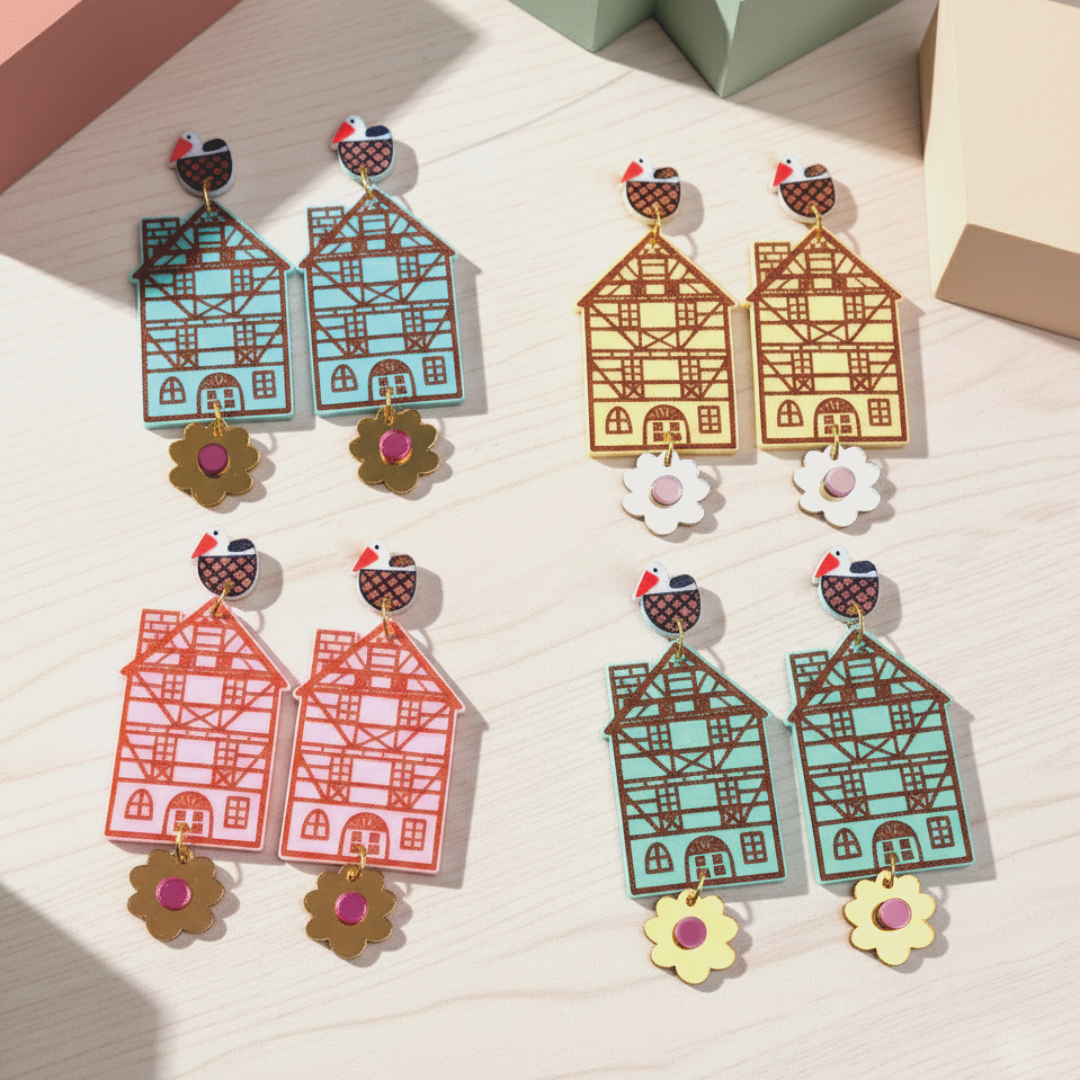 Colmar house earrings Pink