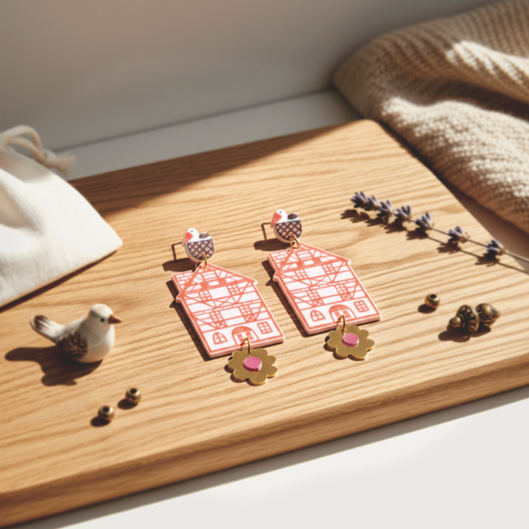 Colmar house earrings Pink