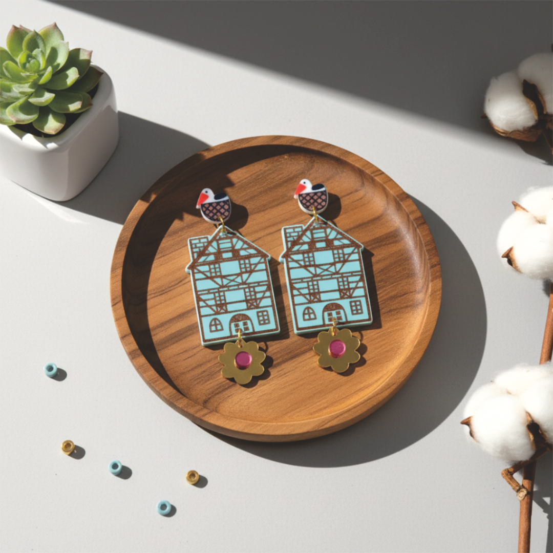 Colmar house earrings Blue
