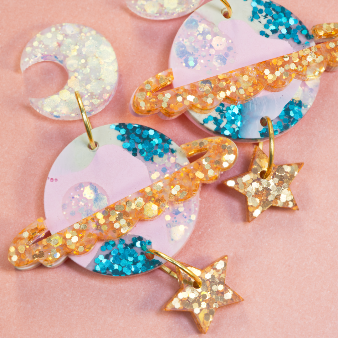 Glitter Galaxy earrings
