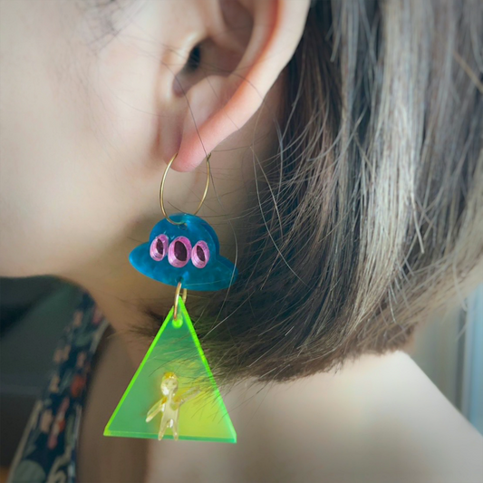 Handmade Acrylic UFO earrings