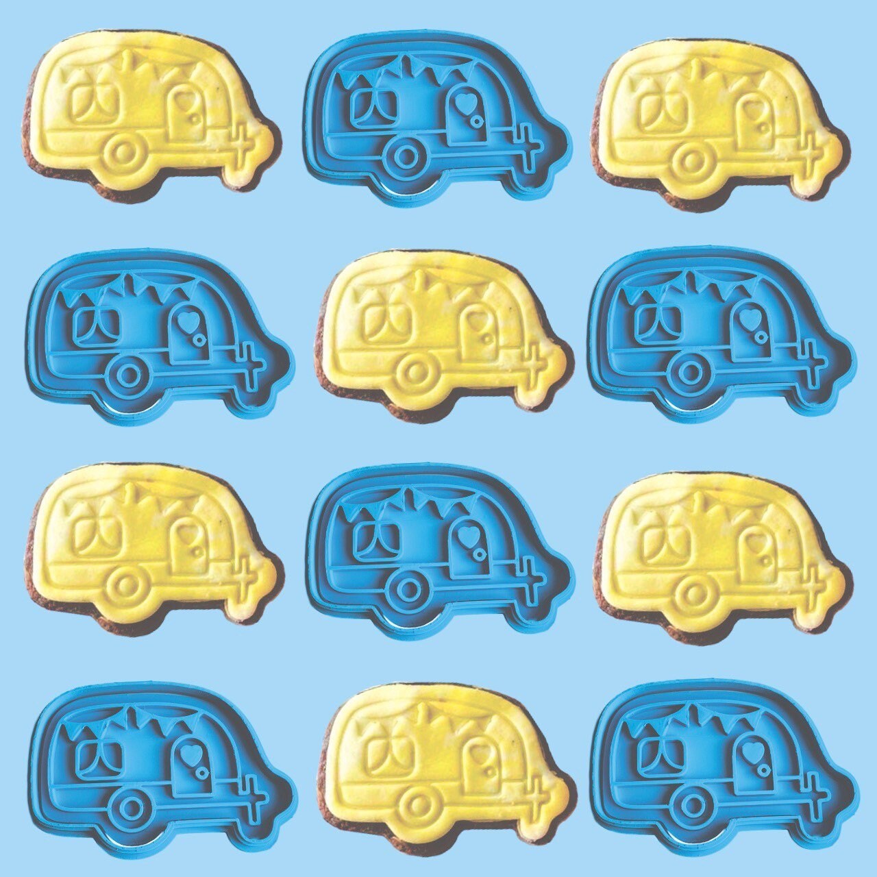 Caravan Camper Cookie Cutter And Stamp - Cookie Cutter