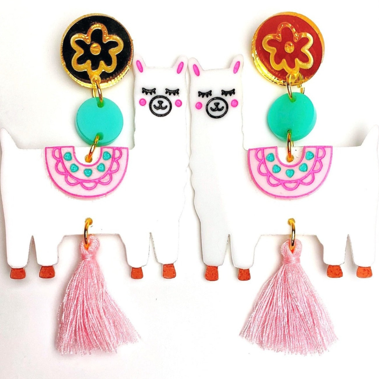 Llama acrylic dangle earrings - Dangle earrings - Kuppiandbear