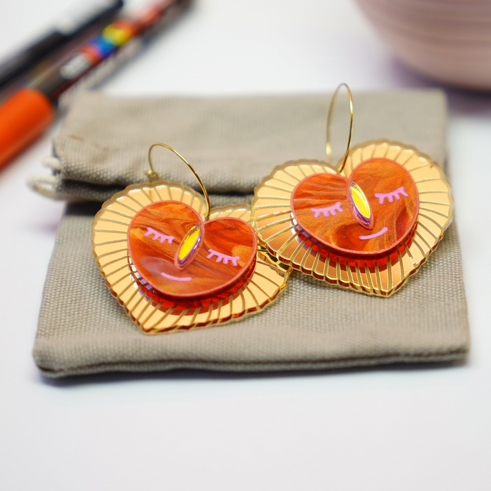 “Sacred Heart Earrings – Handmade Acrylic Jewelry Australia Gift for Her