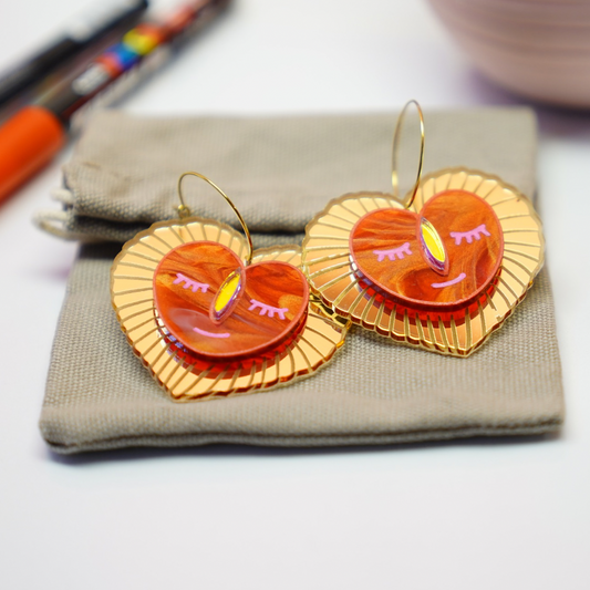 “Sacred Heart Earrings – Handmade Acrylic Jewelry Australia Gift for Her