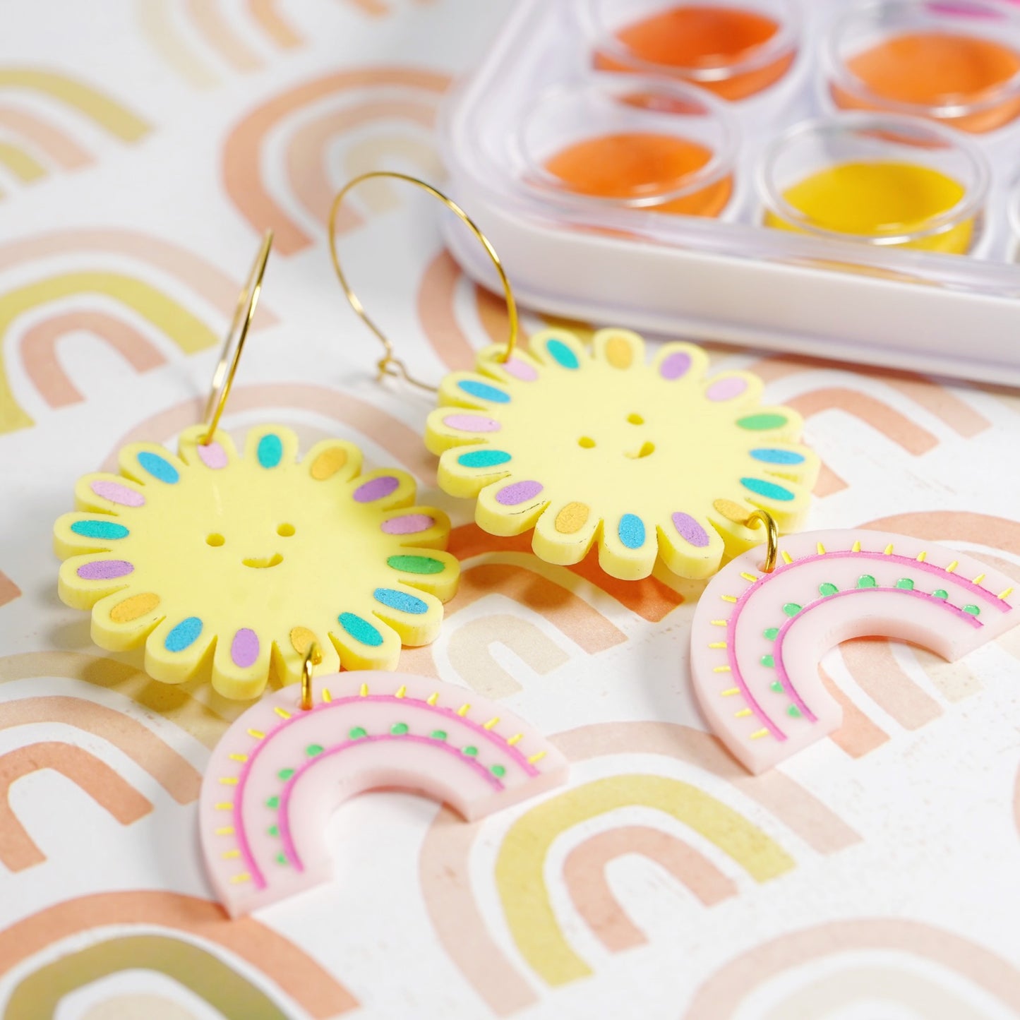 Little sunshine acrylic earrings