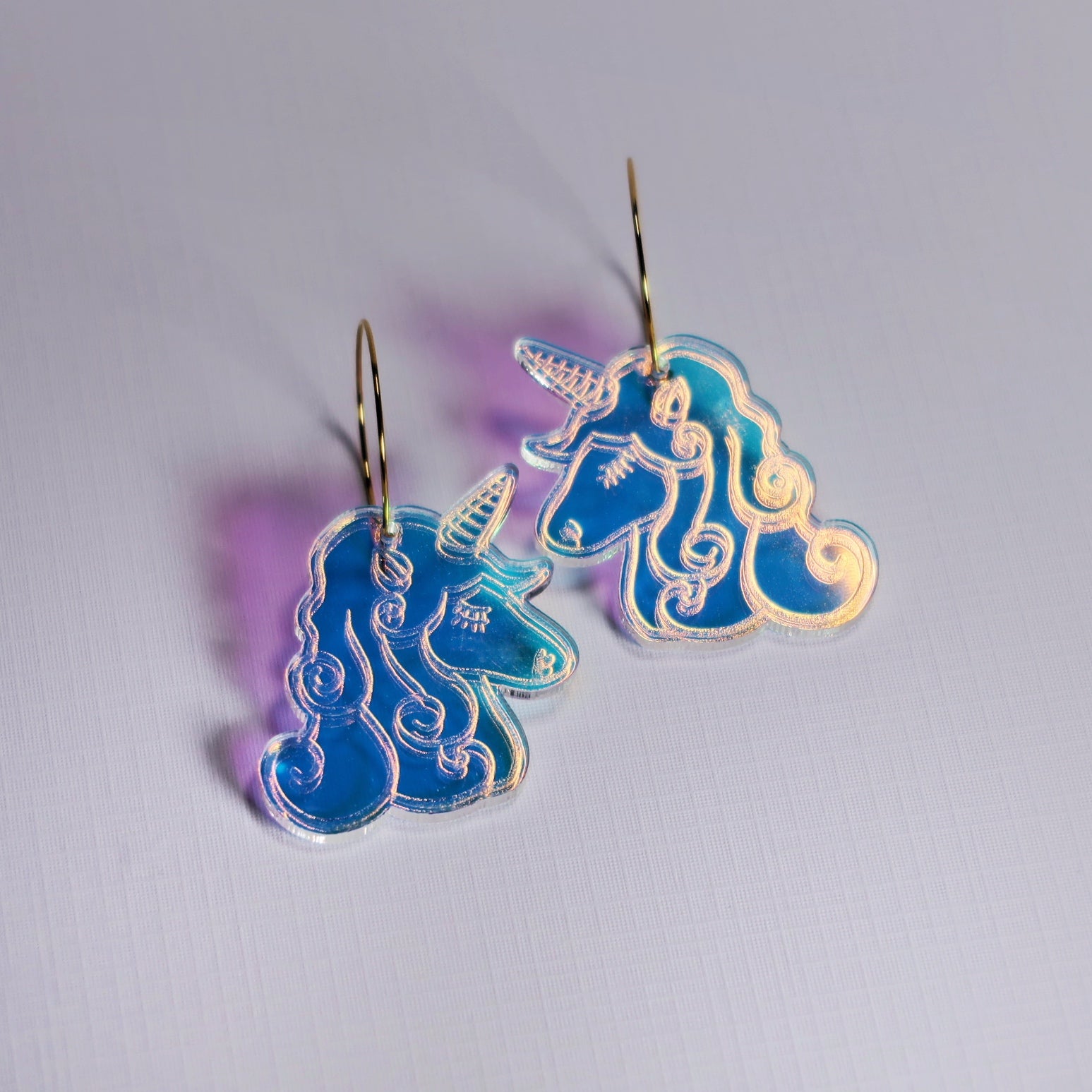 Iridescent Acrylic Earrings Dangles Laser Cut Earrings Australia Kuppi and Bear