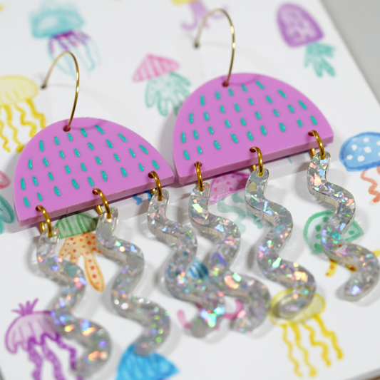 Jellyfish earrings Kuppi and Bear made in Melbourne Australia 