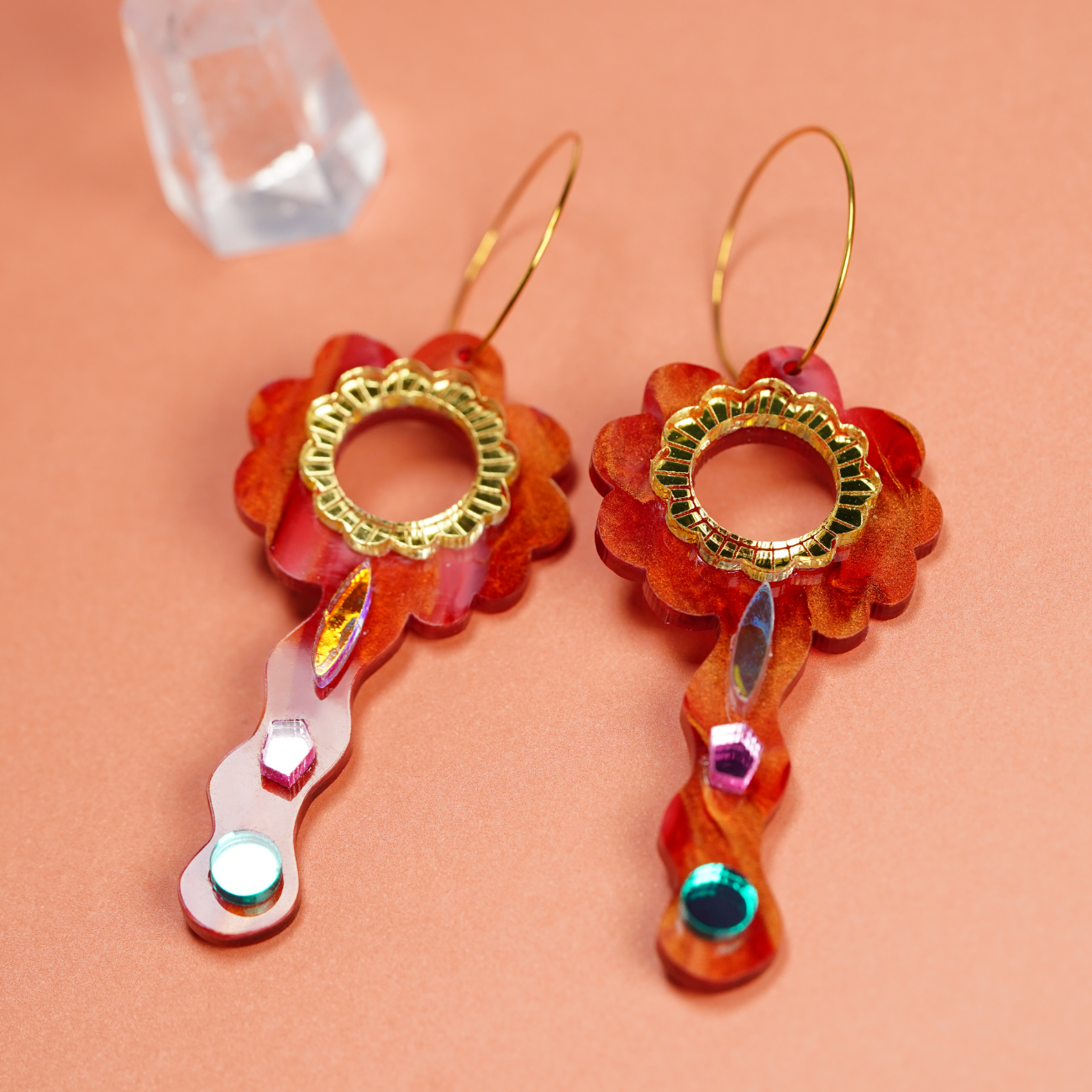 Magical Flower dance earring (Red)