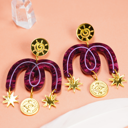 Enchanted Sun and Star earrings