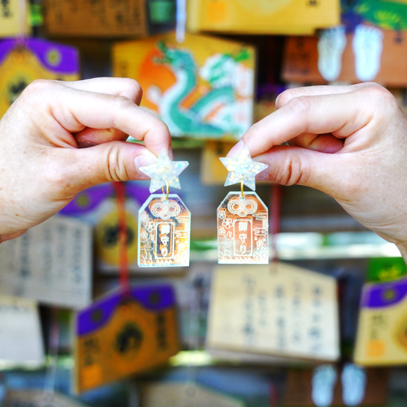 Hoshi no omamori - Japanese star good luck charm earrings