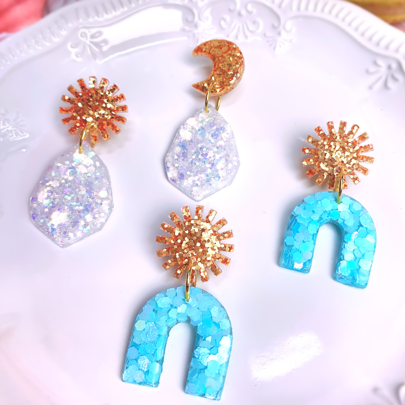 Resin Sunshine magic earrings