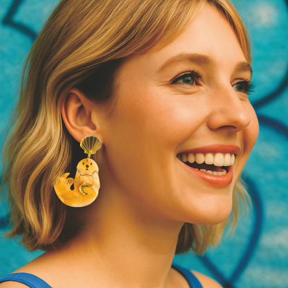 Japanese Sea otter earrings