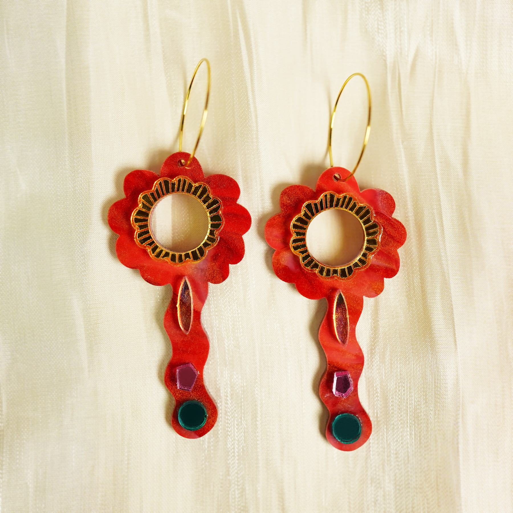 Buy Red Flower Earrings, Red Rose Earrings, S925 Earrings, Sterling Silver  Post Earrings, Small Rose Earrings, Christmas Flower Earrings Online in  India - Etsy