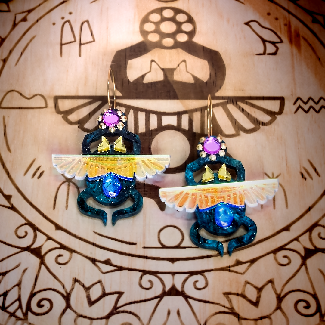 Egyptian scarab earrings - Kuppi and Bear - Melbourne - Australia