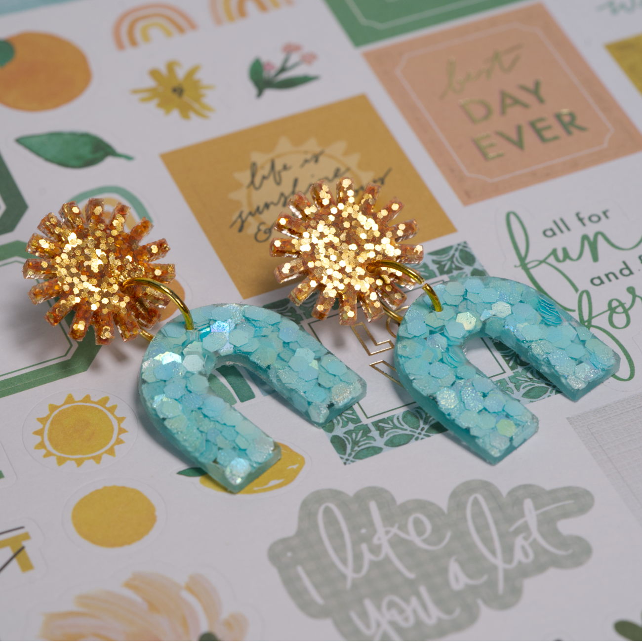 Resin Sunshine magic earrings