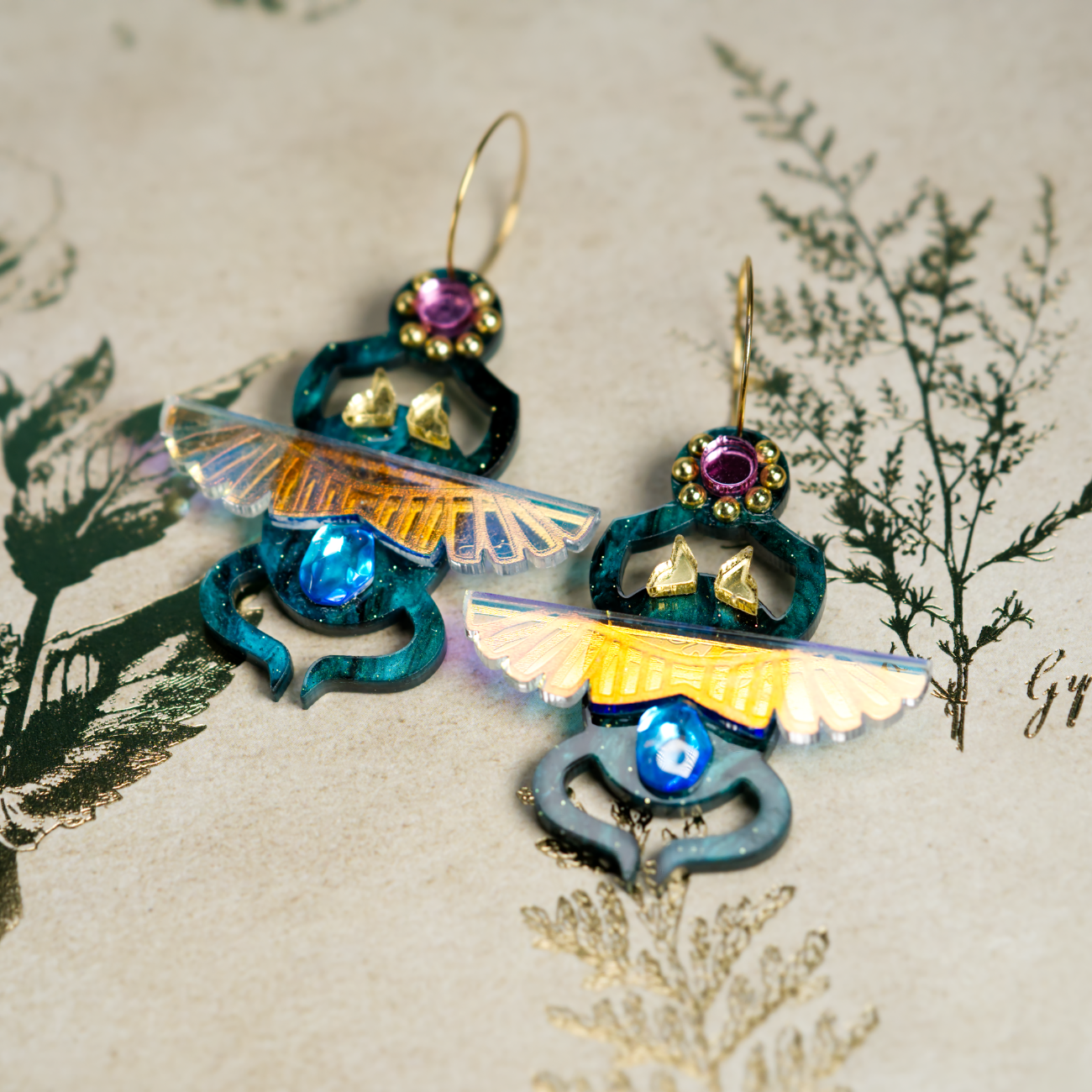 Egyptian scarab earrings - Kuppi and Bear - Melbourne - Australia