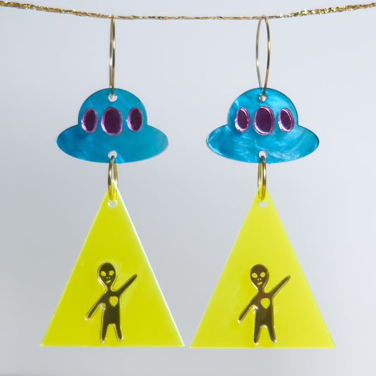 Handmade Acrylic UFO earrings