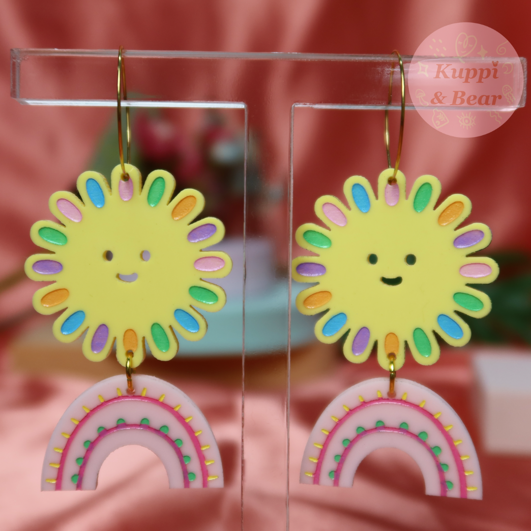 Little sunshine acrylic earrings - Acrylic earrings - Kuppiandbear