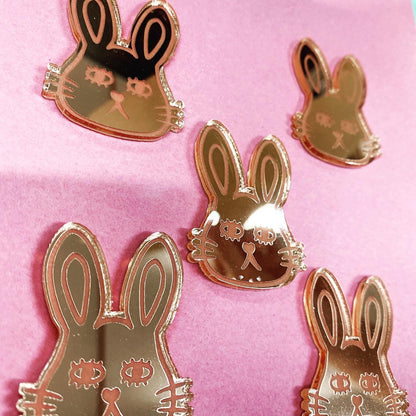 Bunny Mirror Acrylic Stud Earrings - Earrings - Kuppiandbear