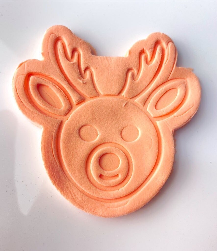 Christmas reindeer embossing cookie cutter and stamp -Kuppiandbear