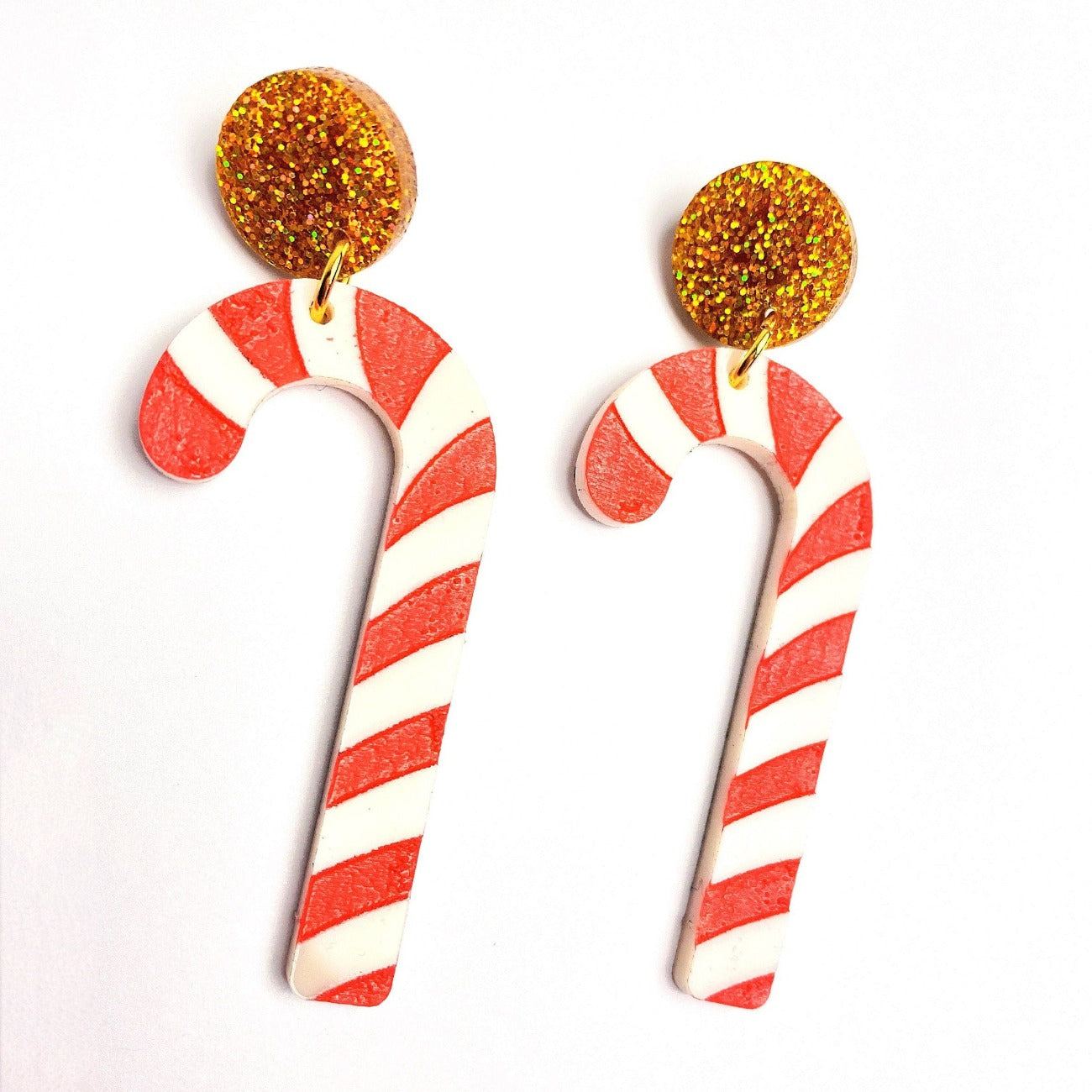 Christmas candy cane acrylic earrings - Acrylic Earrings -Kuppiandbear