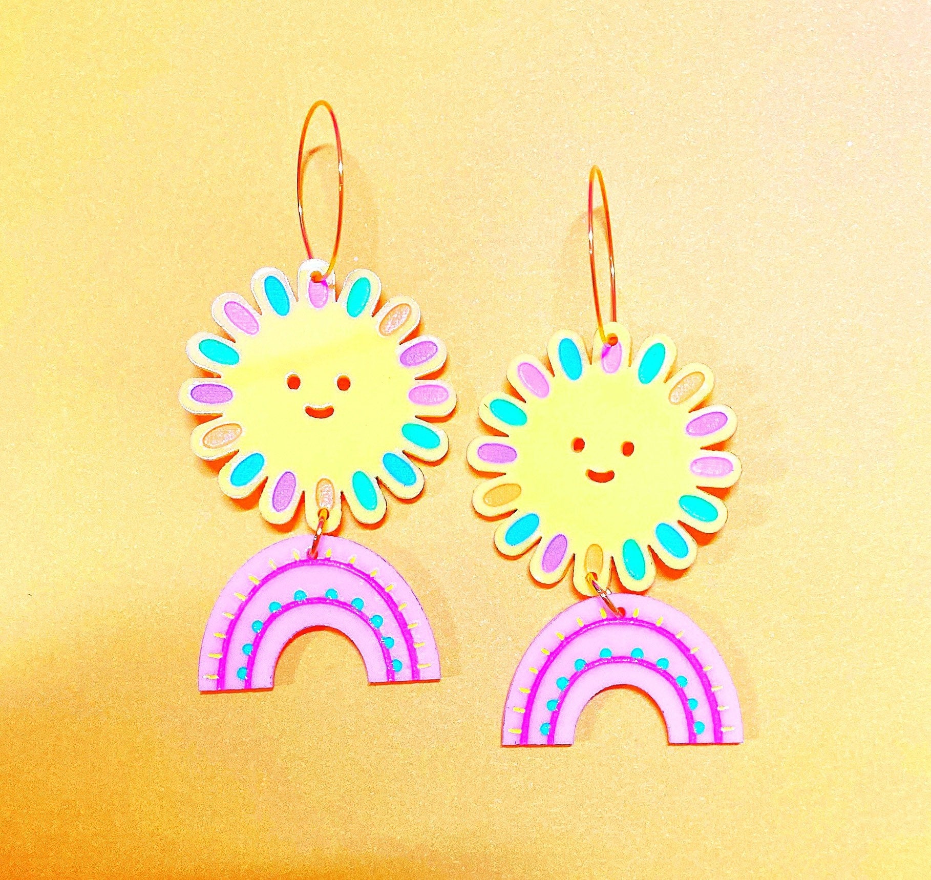 Little sunshine acrylic earrings - Acrylic earrings - Kuppiandbear