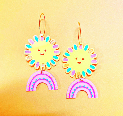 Little sunshine acrylic earrings - Acrylic earrings - Kuppiandbear