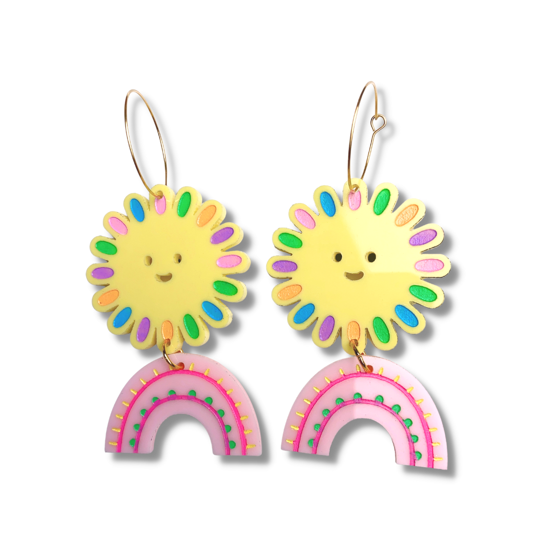 Little sunshine acrylic earrings - Acrylic earrings - Kuppiandbear