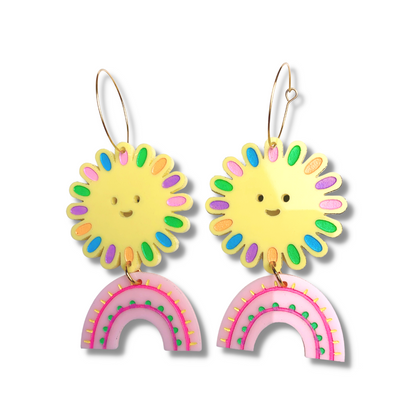 Little sunshine acrylic earrings - Acrylic earrings - Kuppiandbear